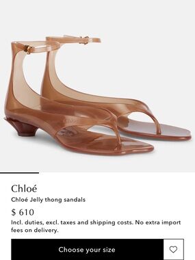 Chloé Amber Brown Jelly Thong Sandals with Ankle Strap